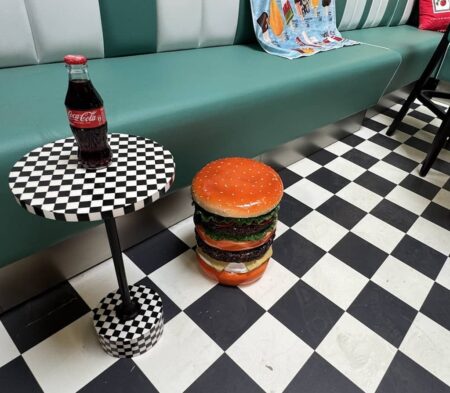 Diner Möbel Beistelltisch kariert